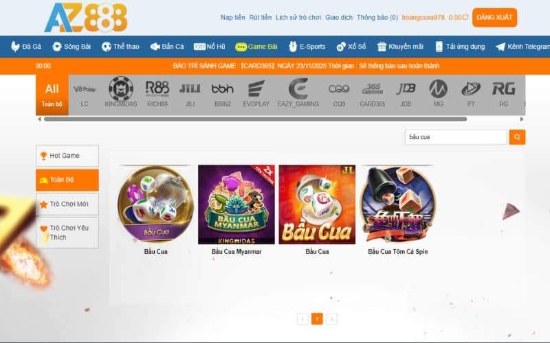 Các bước tham gia bầu cua online tại AZ888