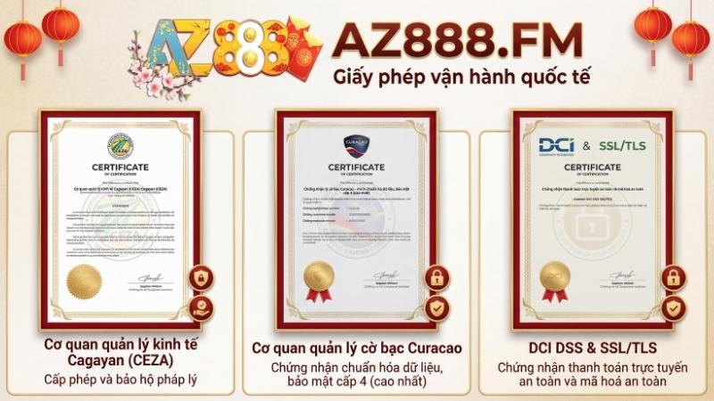 AZ888 Giấy phép vận hành quốc tế